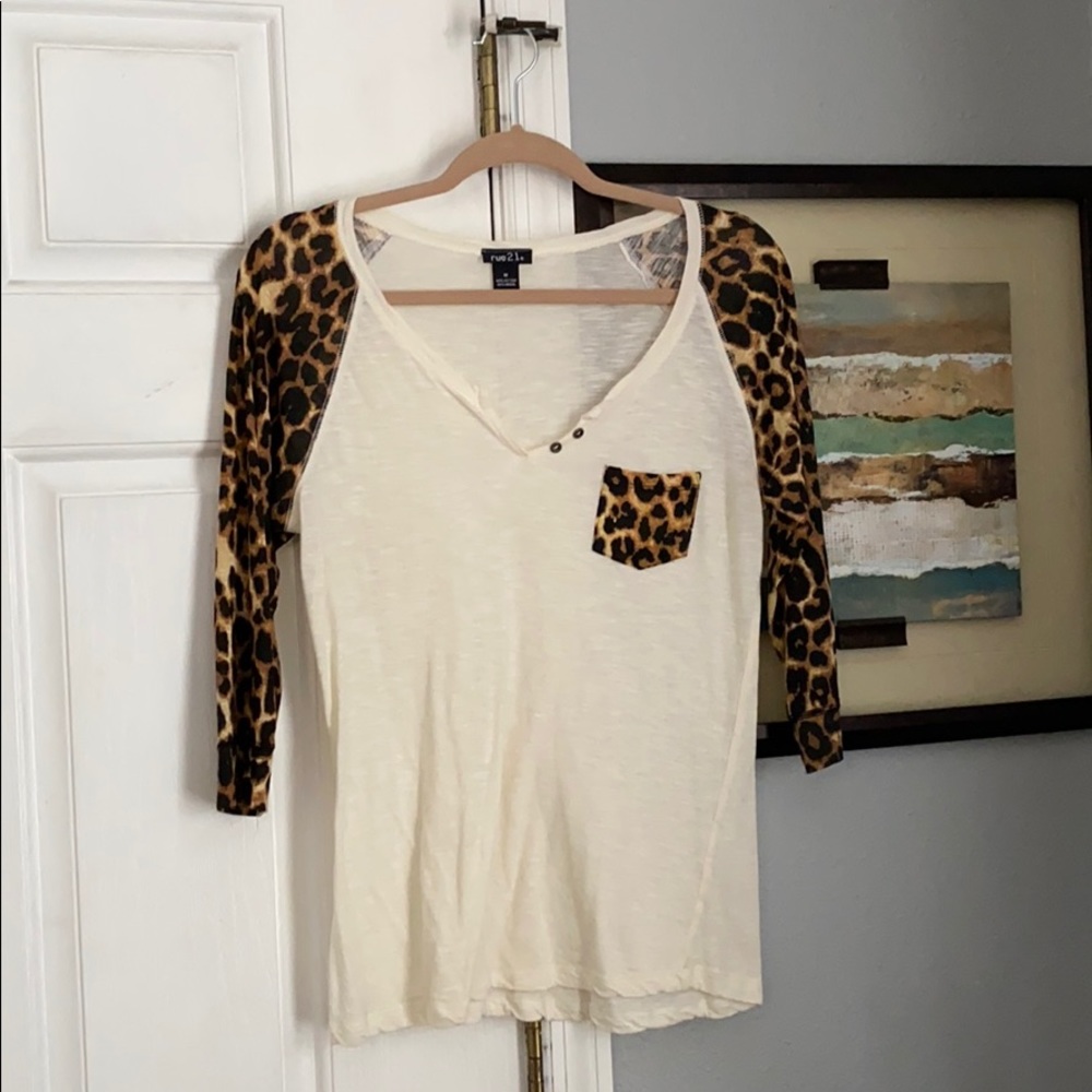 Mid sleeve cheetah top from Rue21